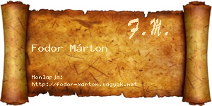 Fodor Márton névjegykártya