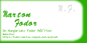 marton fodor business card